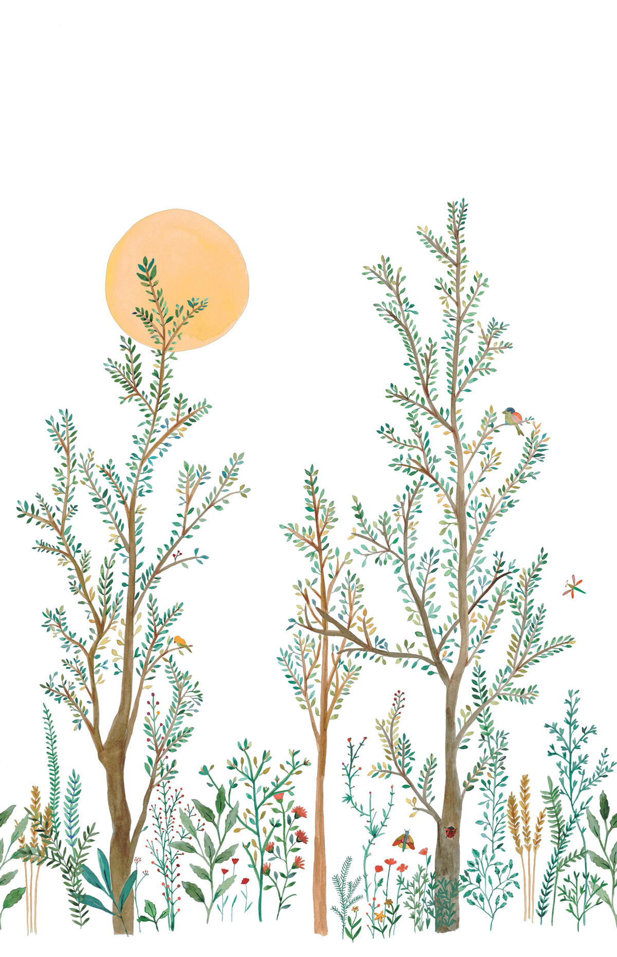 Papier peint panoramique Arbre Morning Walk vert L 200X310 - Pimp My Wall de Casélio | Réf. PMW105200004