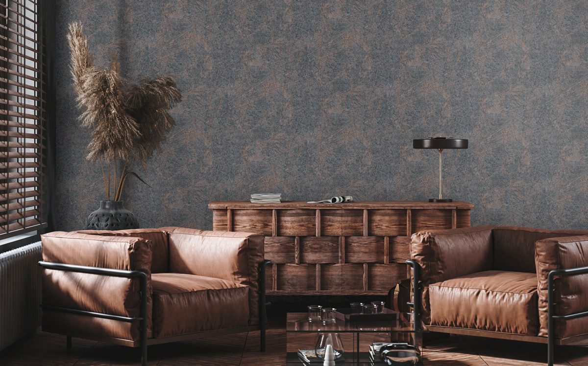 Papier peint Lignes Maha Métal noir cuivré - Metropolitan Stories 3 d'A.S. Création | Réf. AS-391775