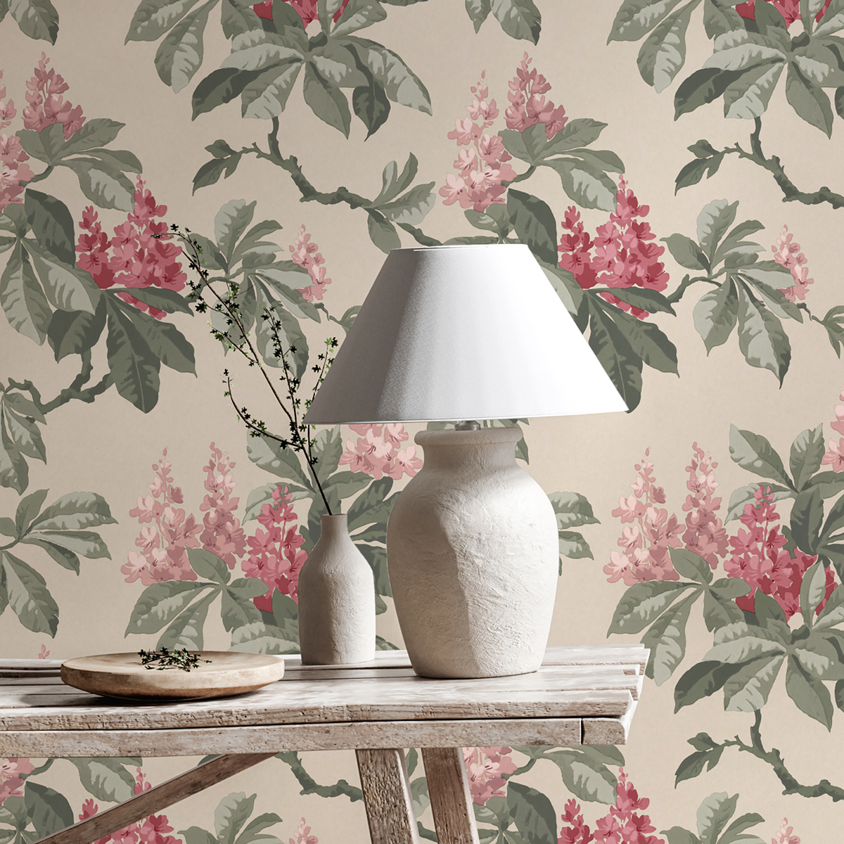 Papier peint Floral Chestnut Vintage rose - Beaux Arts de Lutèce AMB2| Réf. LTC-M1822