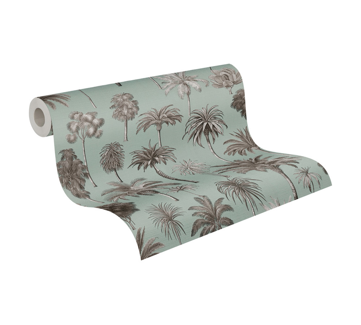 Papier peint Palmier Oasis noir céladon - Pintwalls 3 d'A.S. Création ROLL | Réf. AS-791713