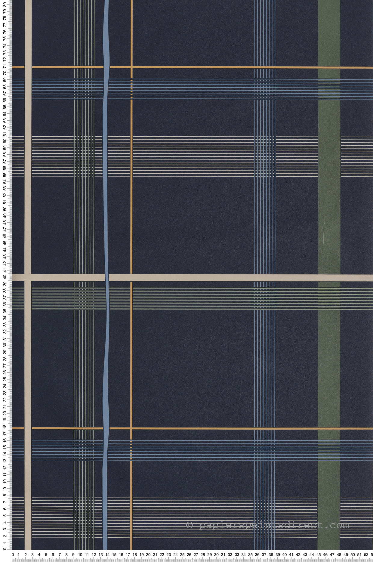 Papier peint Carreaux Ecossais bleu - Bensimon 2 de Lutèce | Réf. LTC-51200801