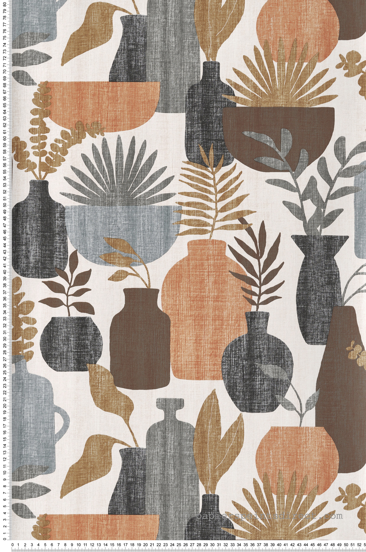 Papier peint Pot de Fleurs bleu orange - Merida de Montecolino | Réf. MC-BA26041