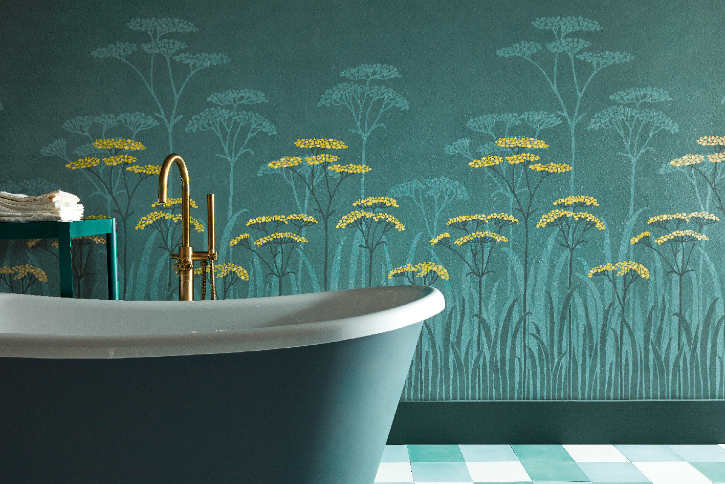 Papier peint panoramique nature Achillea Aurora - National Trust Papers de Little Greene AMB3 | Réf. 0245ACAUROR