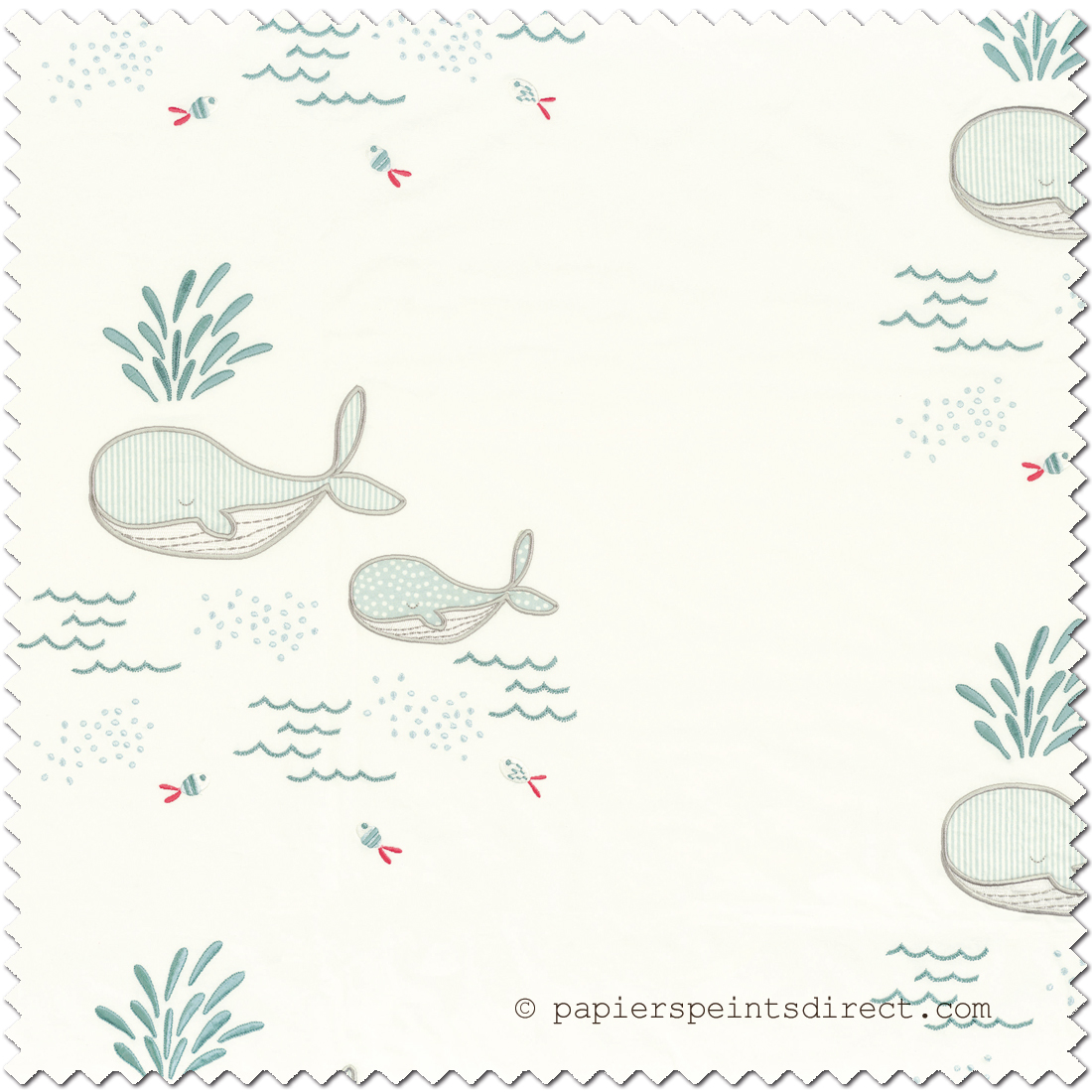 Tissu Marin Tom & Léo bleu - Rose et Nino de Camengo | Réf. CAM-45330150