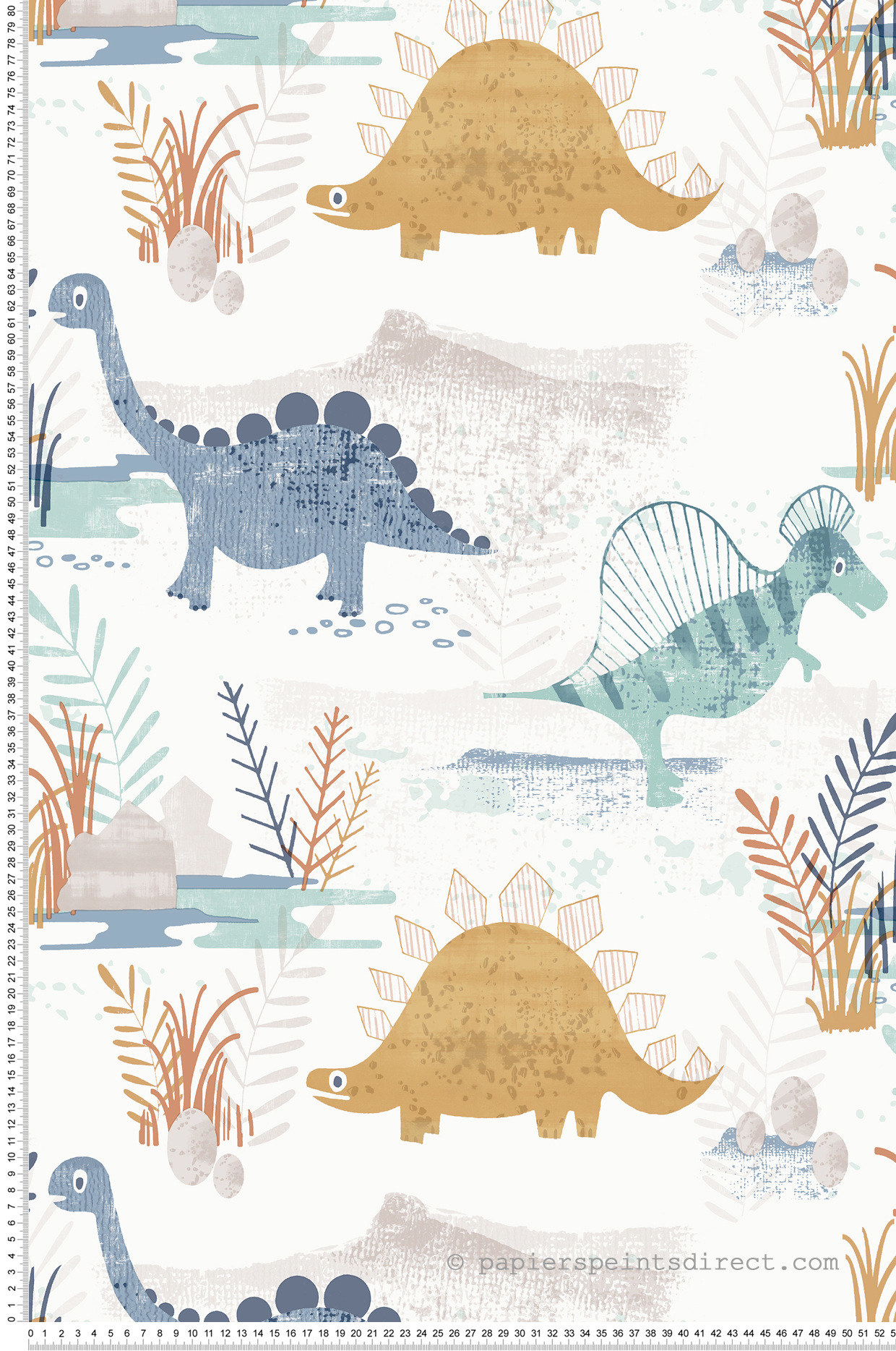 Papier peint Dinosaure Enfant bleu - Imagine de Lutèce | Réf. LTC-DL27545