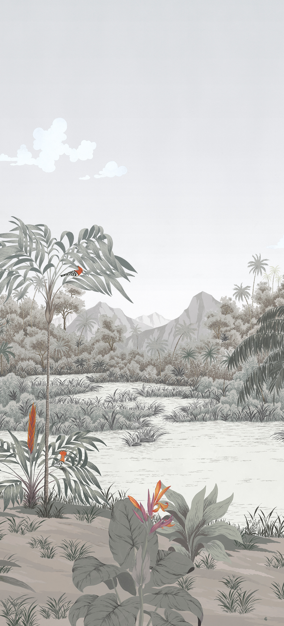 Papier peint panoramique Rivière des parfums Gris B 4/5/6 - Isidore Leroy