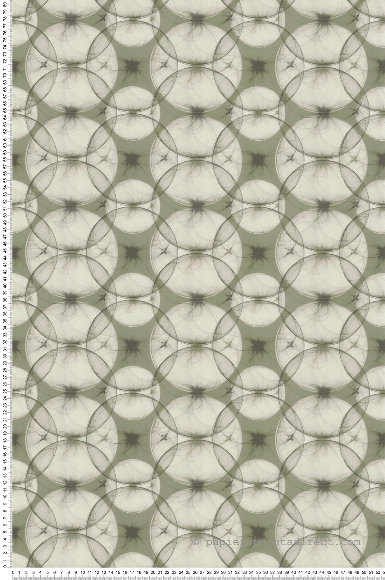 Papier peint Graphique Années 70 Circle vert doux - Guy Laroche de Lutèce | Réf. LTC-51246504