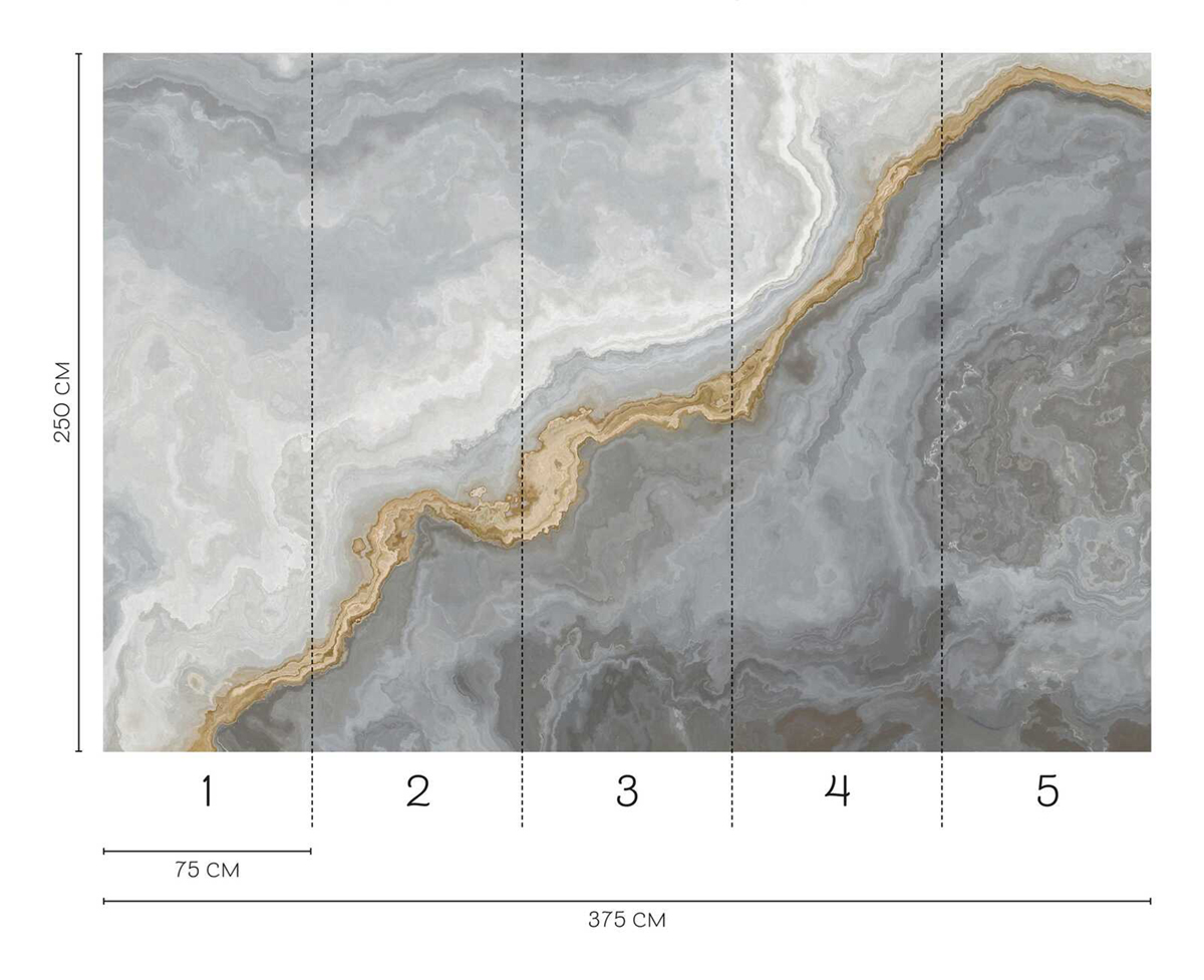 Papier peint panoramique Marbre Tranche gris - Wall Love d'A.S. Création REGLE | Réf. DD129568