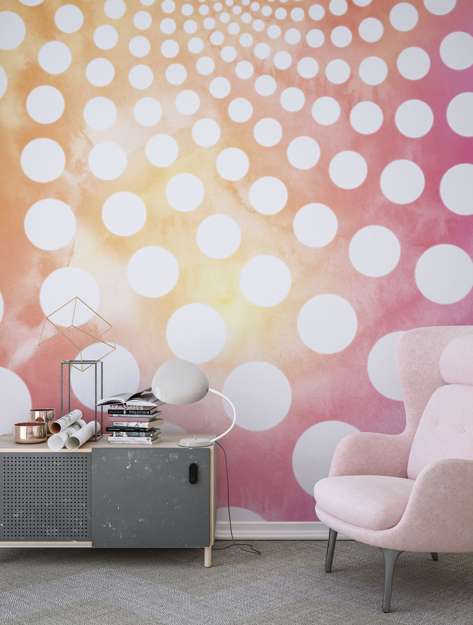 Papier peint panoramique Effet Fibonacci Sunset - Papier peint Komar Flair