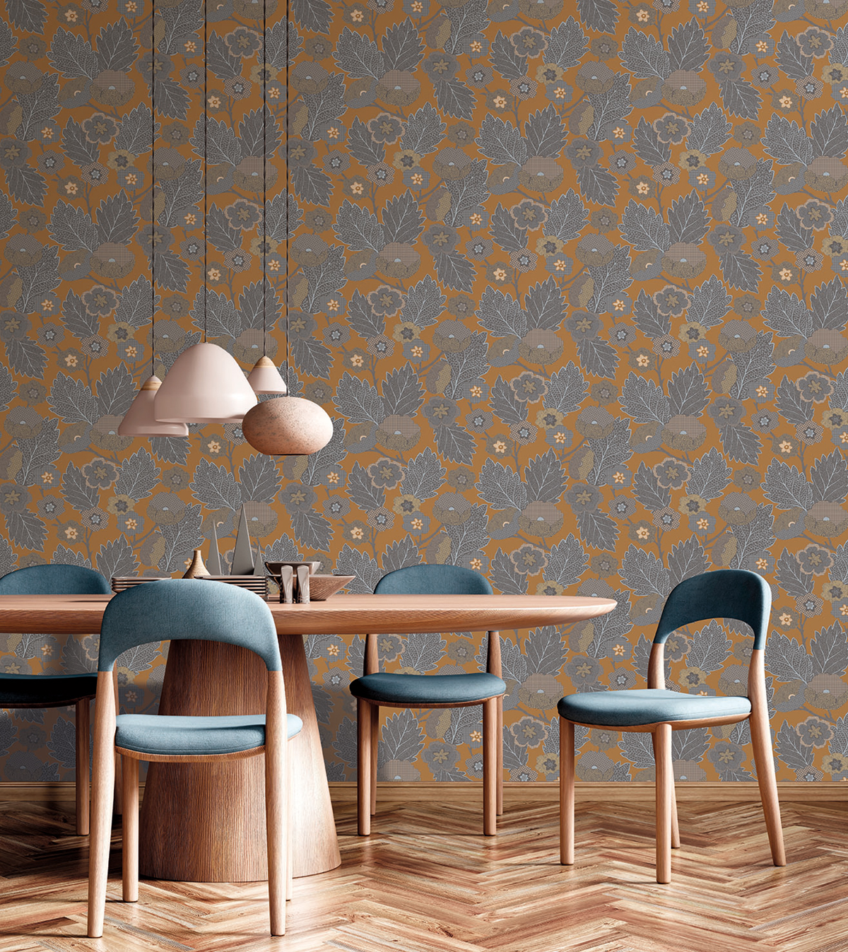 Papier peint Floral Artistique camel - Esterel de Montecolino | Réf. MC-AN28272