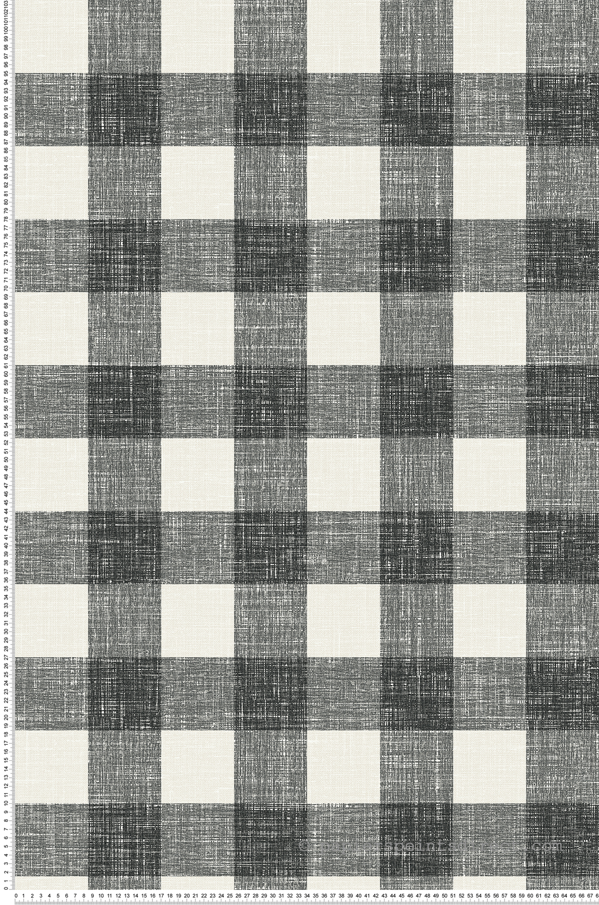 Papier peint Vichy Grand Carreau gris écru - French Country d'Initiales | Réf. INI-FC62300