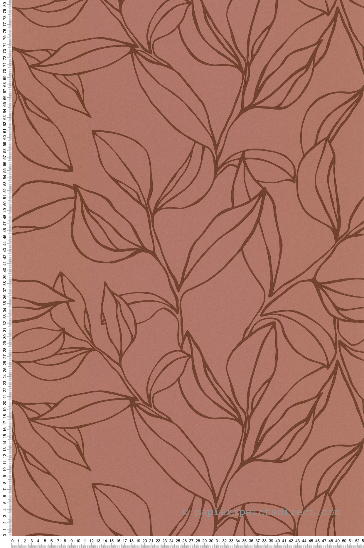 Papier peint Feuillage Fin terracotta - Arty de Lutèce | Réf. LTC-51211105