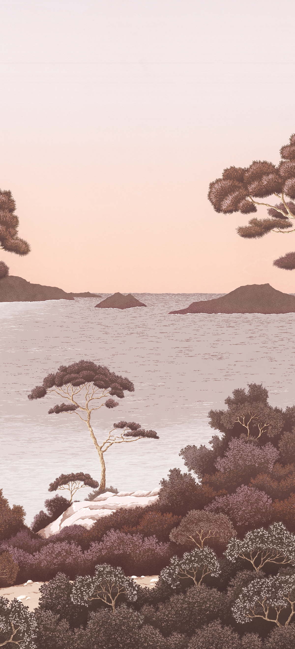 Papier peint panoramique Paysage Marin Port-Cros Bois de Rose B - 4/5/6 - Isidore Leroy