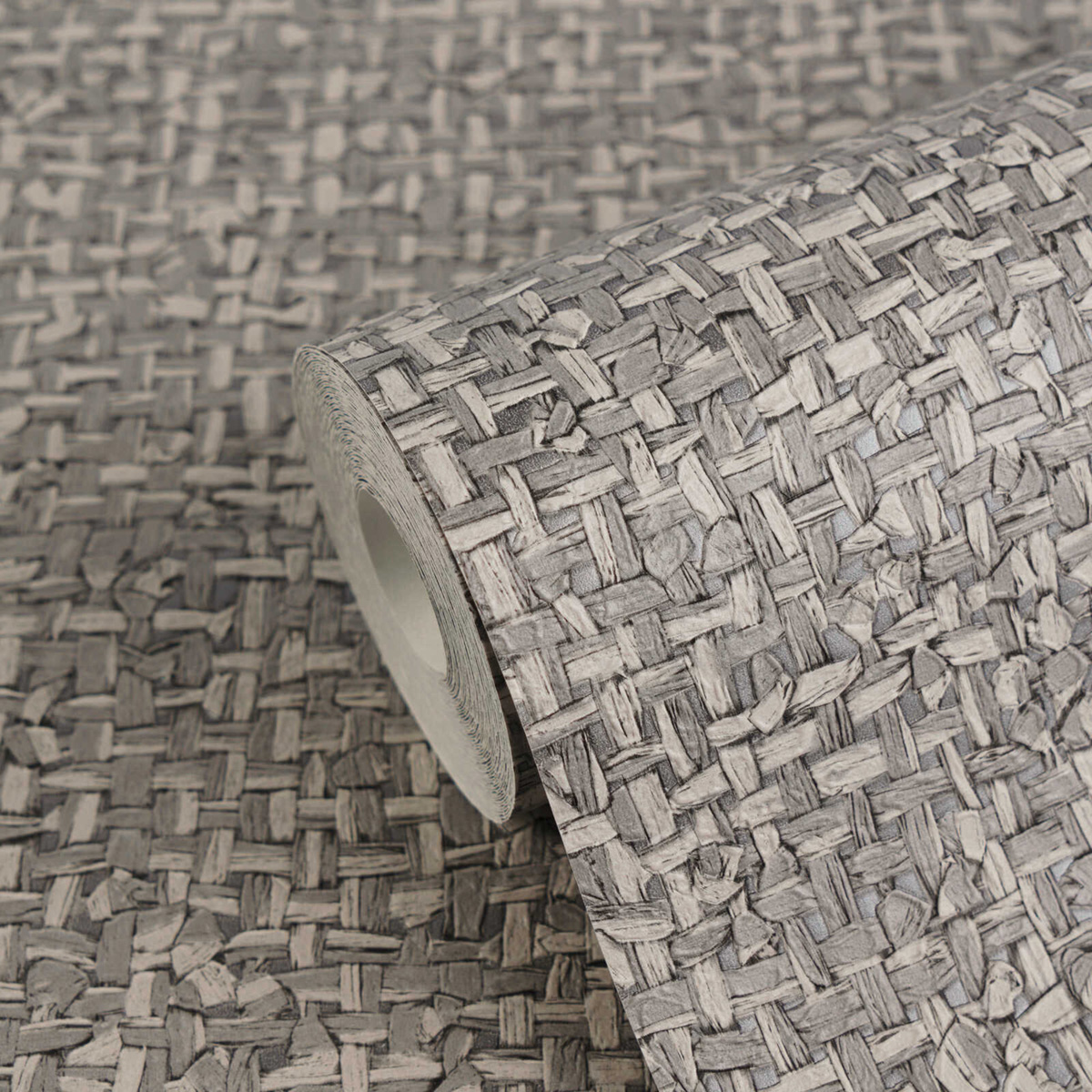 Papier peint Paille Tressée gris argenté - Vibes & Styles d'A.S. Création AMB6| Réf. AS-791125