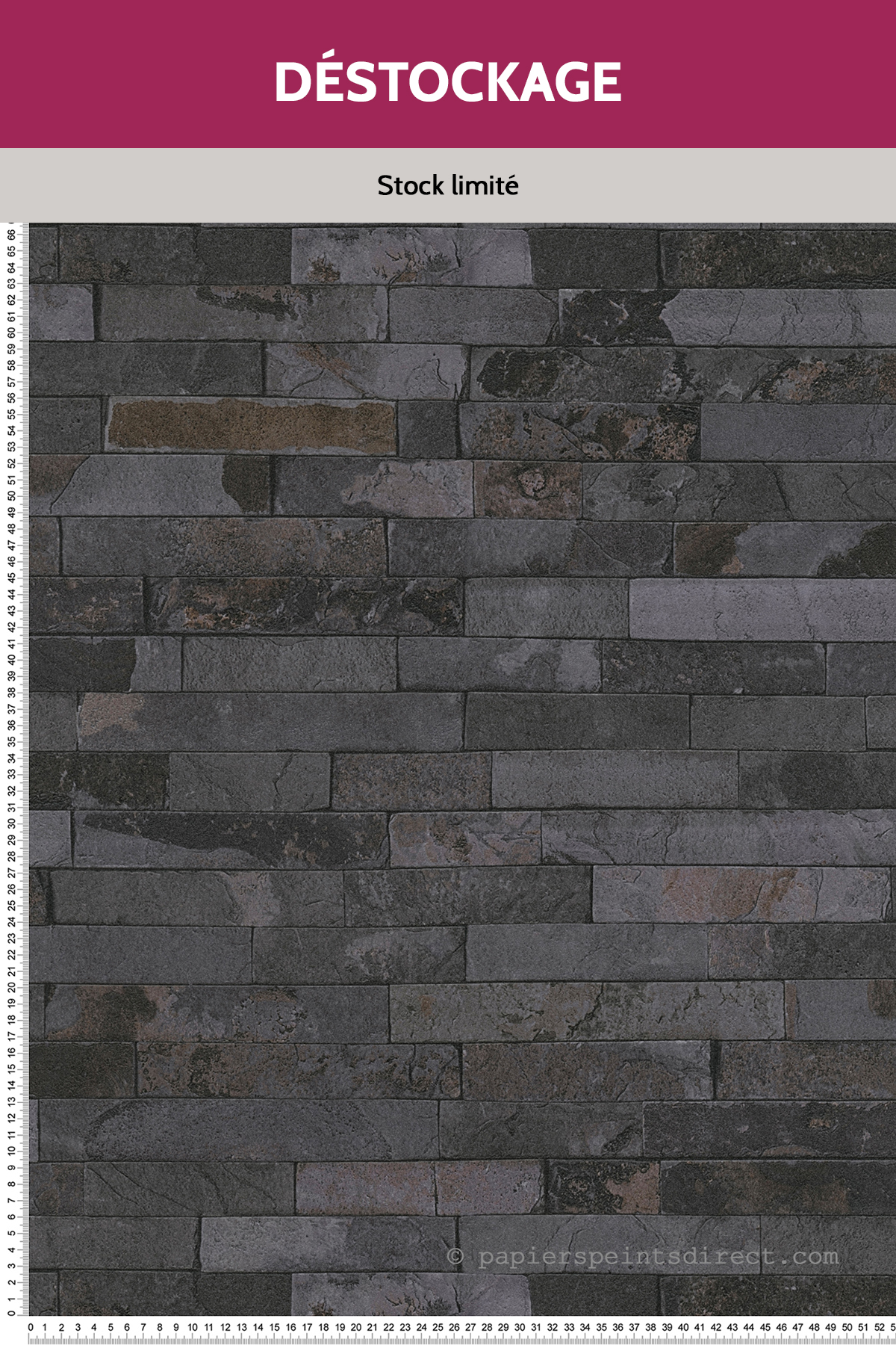 Papier peint Destockage - Briquettes anthracite - Wood N Stone 2 d'AS Création