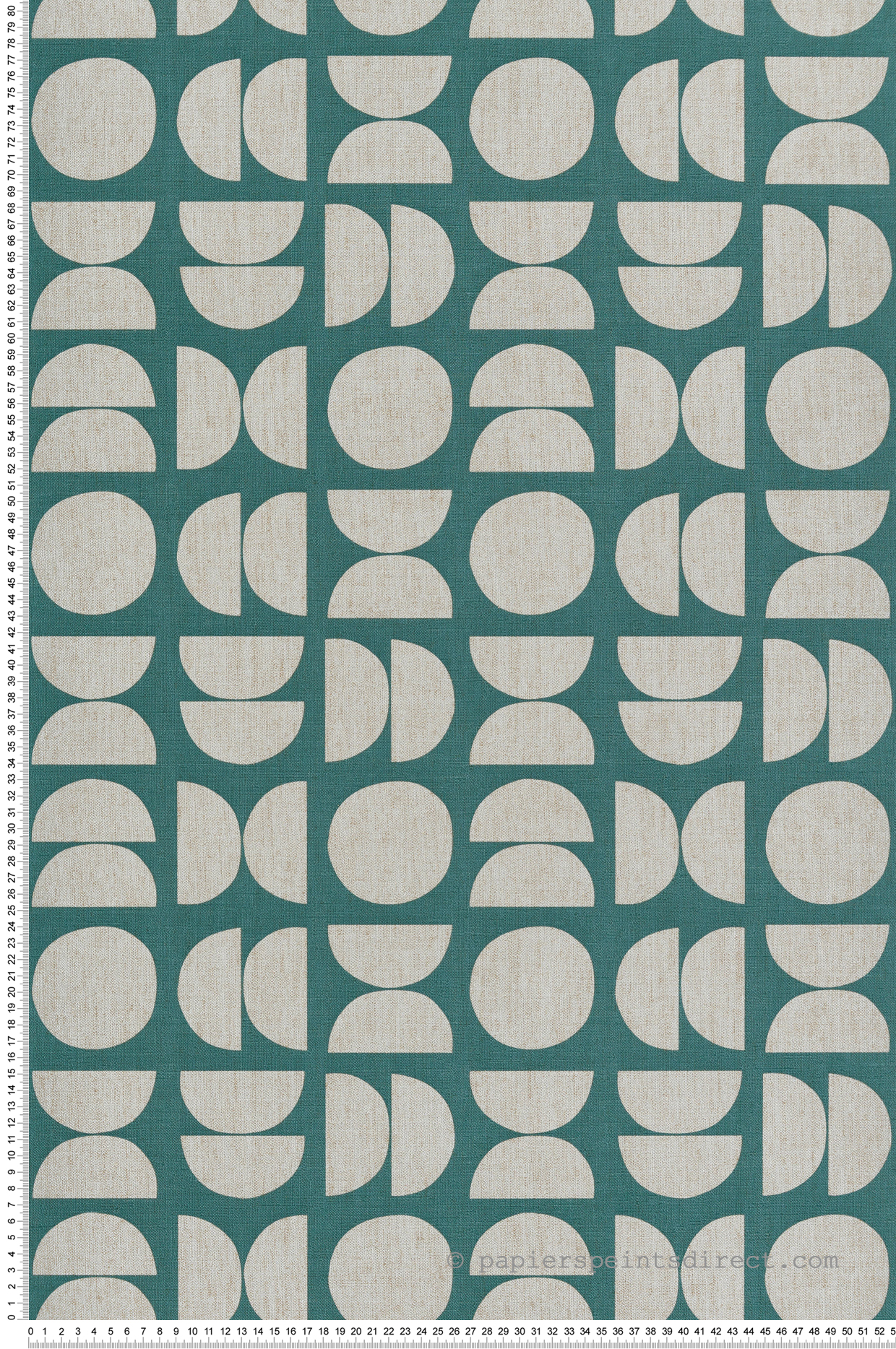 Papier peint Rond Géométrie vert paon grège - Seven de Montecolino | Réf. MC-30155