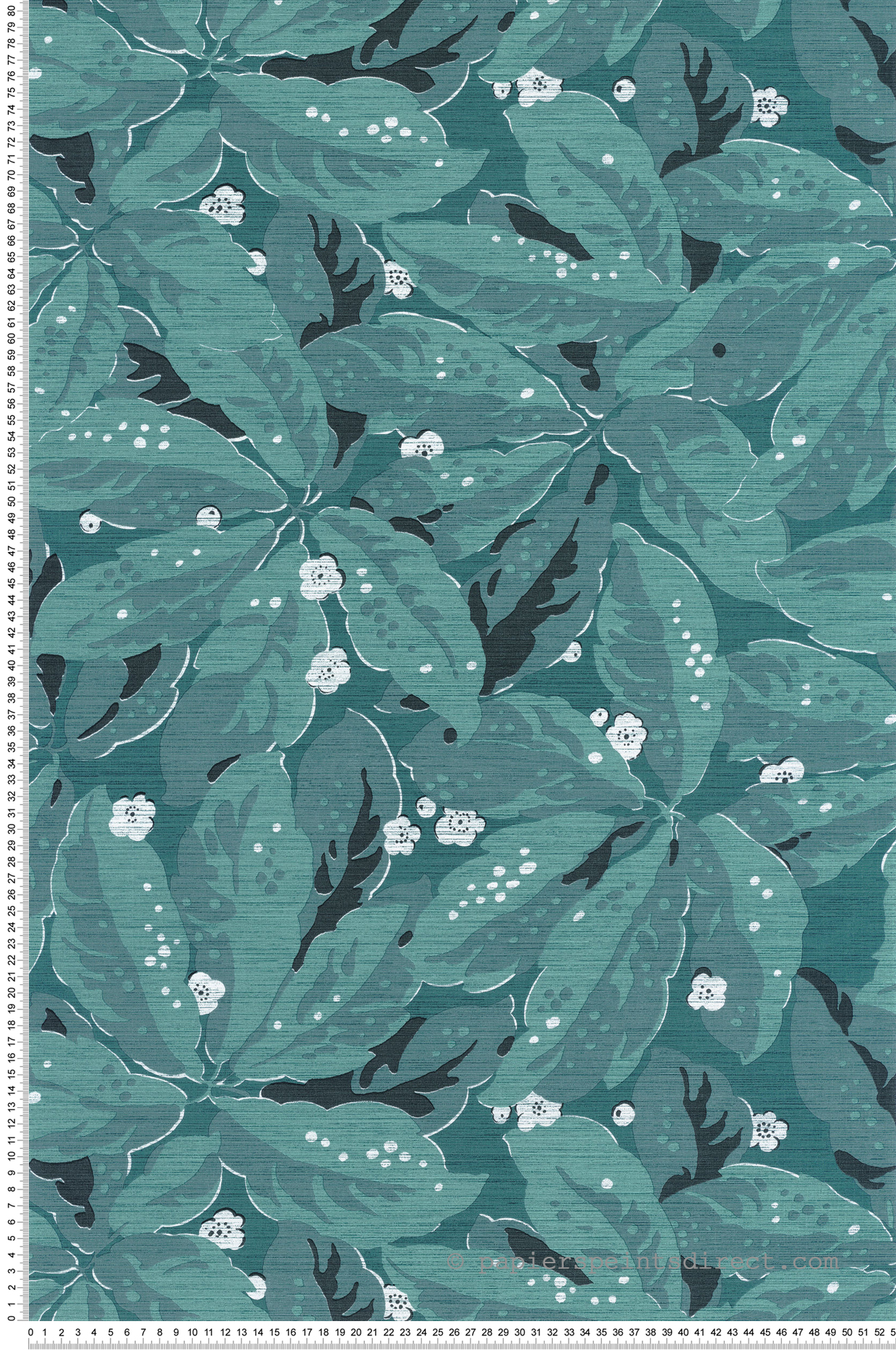 Papier peint Feuilles Greenery canard - Five o'clock de Casadeco | Réf. FOCL85796472