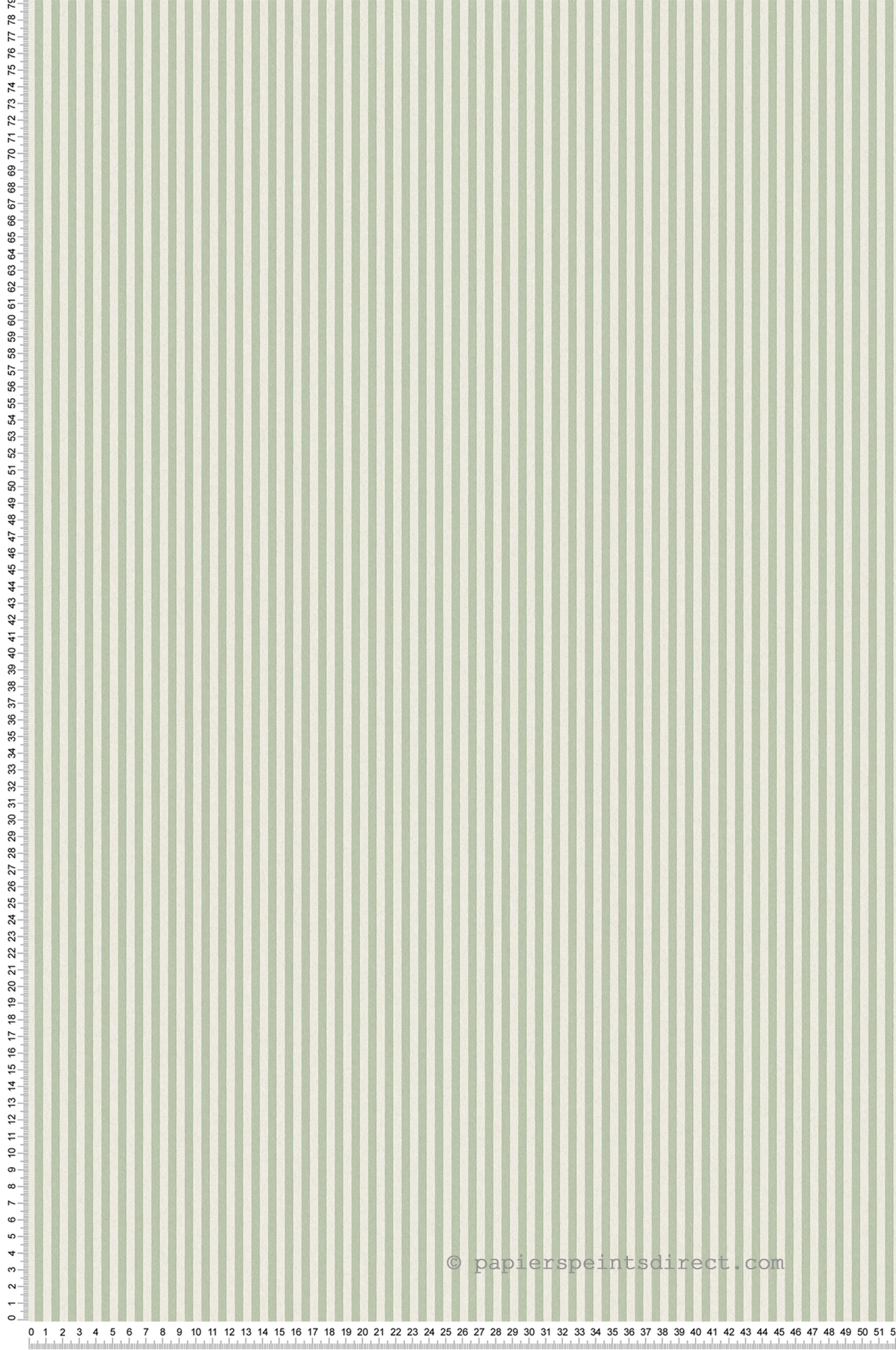 Papier peint Rayure Ticking Stripe vert - Beaux Arts de Lutèce | Réf. LTC-M1846