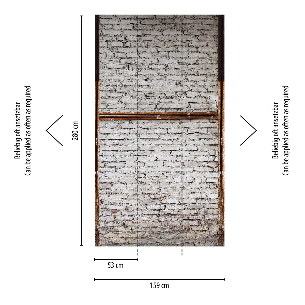 Papier peint panoramique Industriel Brique Métal blanc - The Wall d'A.S. Création | Réf. AS-383511