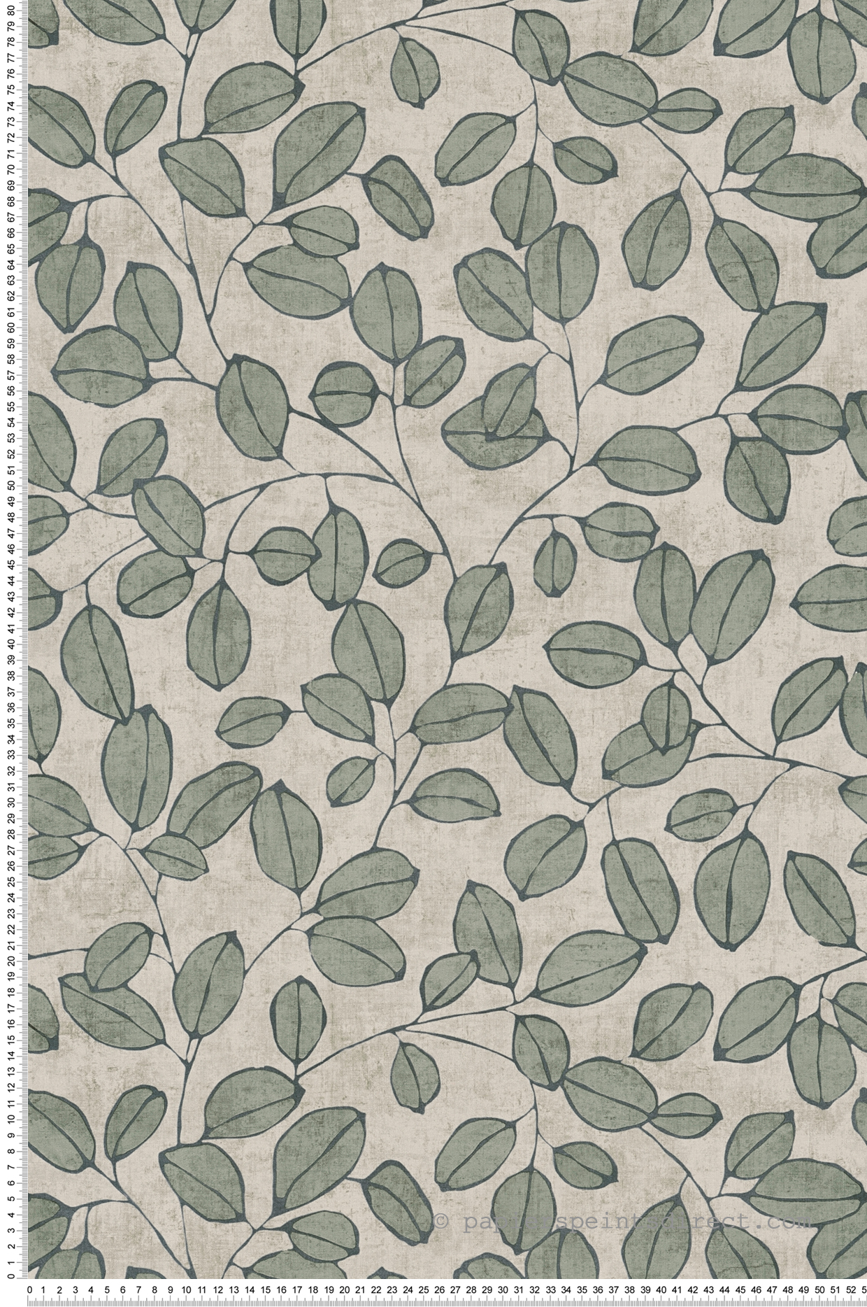 Papier peint Feuille Grain Café vert gris - Nordic Feeling d'A.S. Création