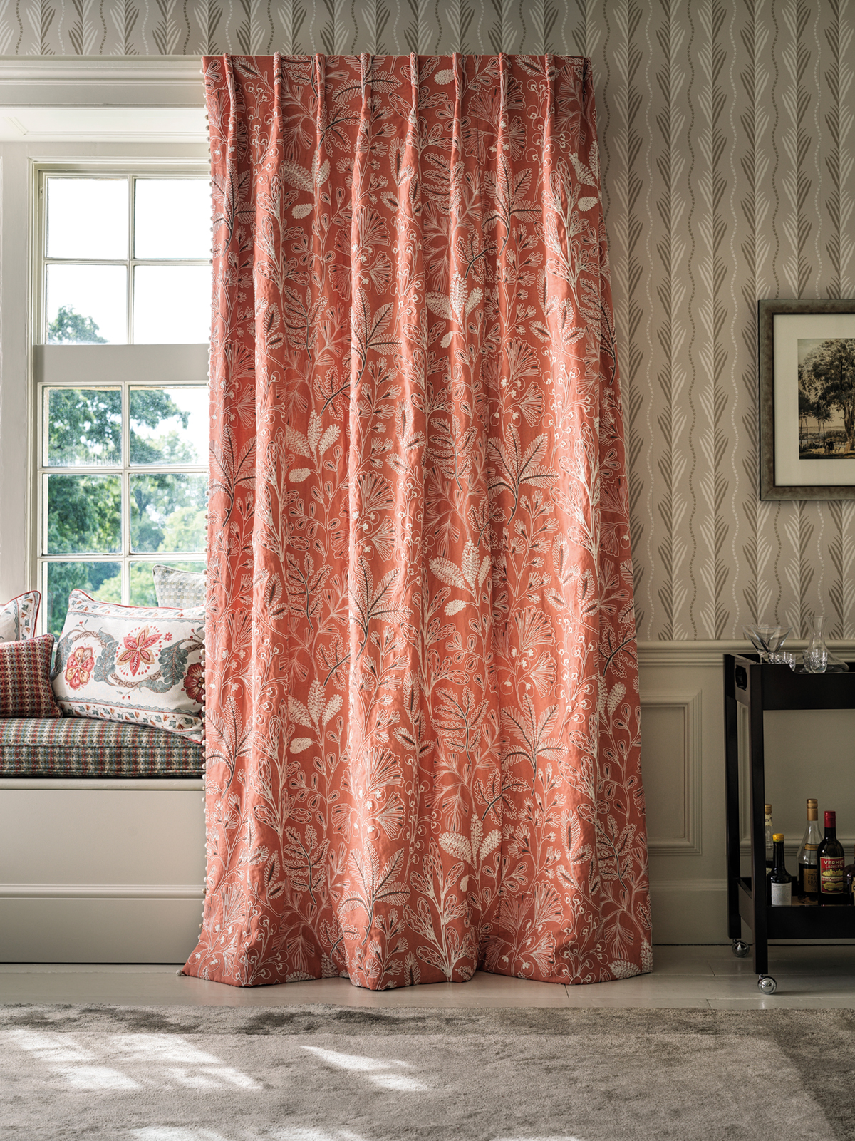 Papier peint Feuille Meridor beige - Signature de Nina Campbell AMB2 | Réf. OSB-NCW4494-01