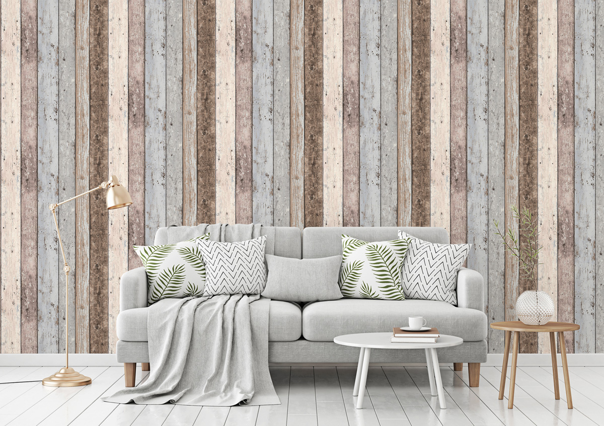 Papier peint Planches Bois bleu gris - Elements 2 d'A.S. Création | Réf. AS-855039