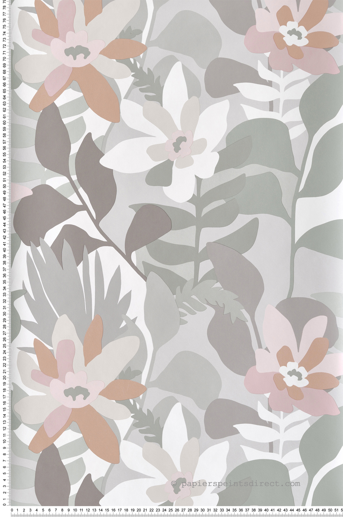 Papier peint Fleur De Coco gris - Happy de Lutèce | Réf. LTC-FD26454