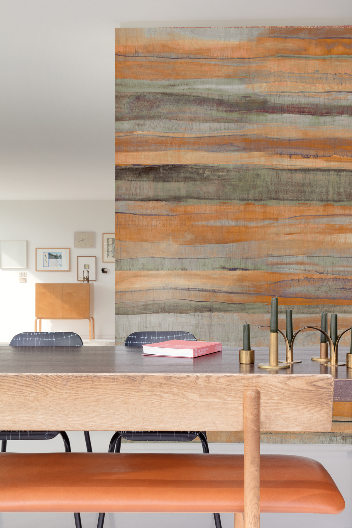 Papier peint panoramique Rayure Abstraite Medite orange brique - B H260 - Wall Designs IV de Masureel | Réf. MAS-DG4MED1032-260