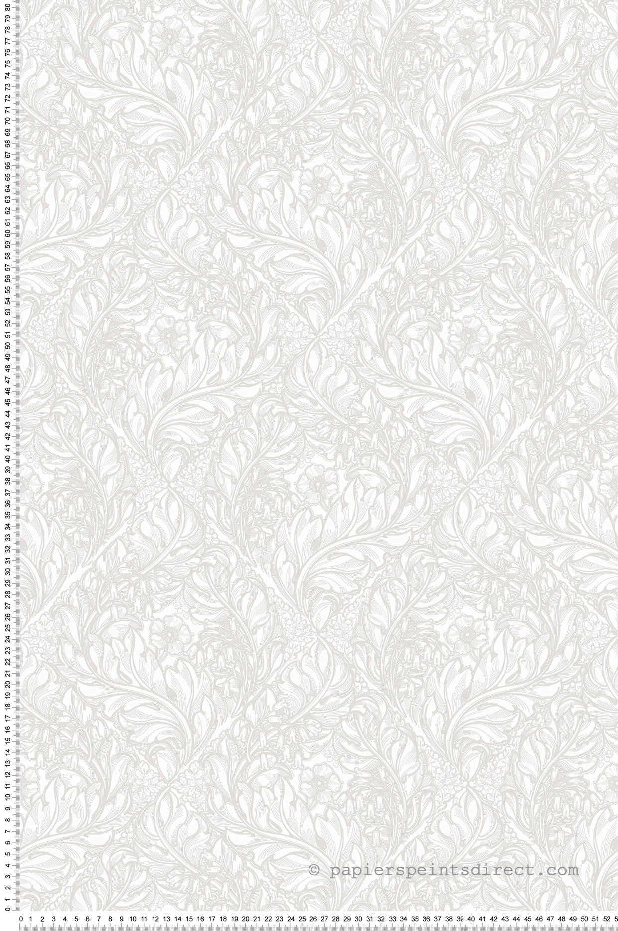 Papier peint Losange Fleuri gris - The Wall Llewelyn-Bowen de Lutèce | Réf. LTC-LB25106