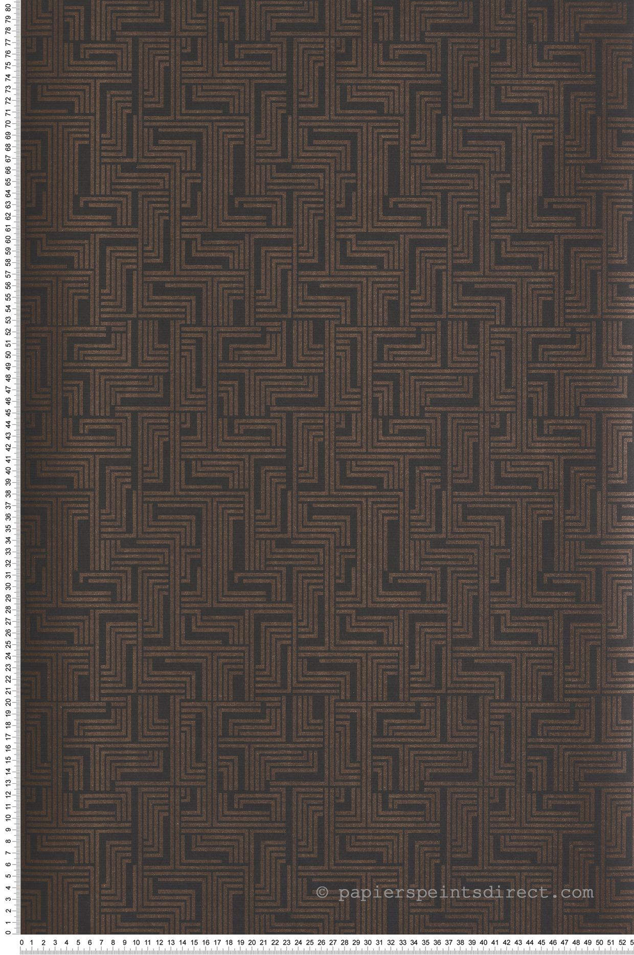 Papier peint Labyrinthe Géométrique noir mordoré - Unique de Lutèce | Réf. LTC-L-BD2007