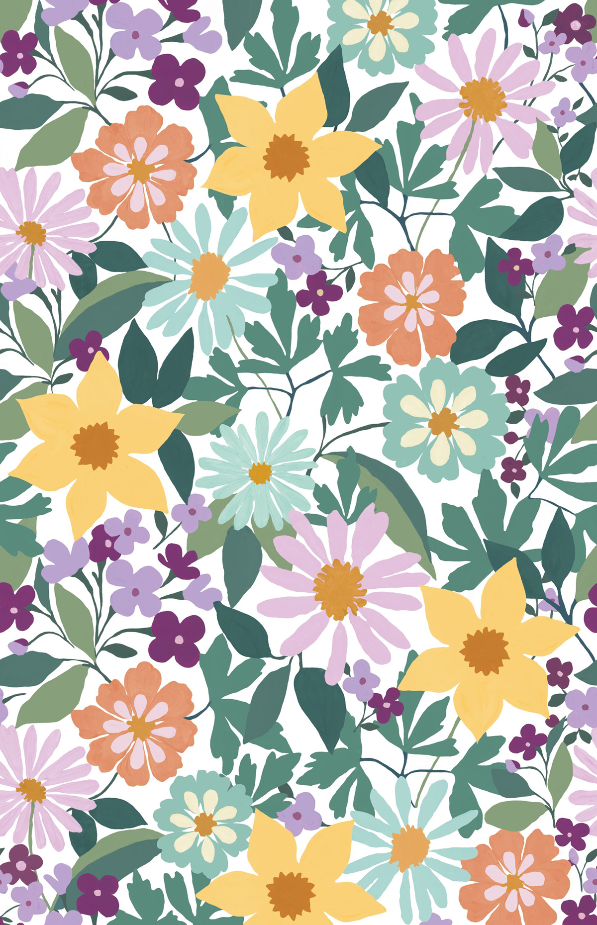 Papier peint panoramique Parterre Fleurs Emily multicouleurs L 200X310 - Pimp My Wall de Casélio | Réf. PMW104655004