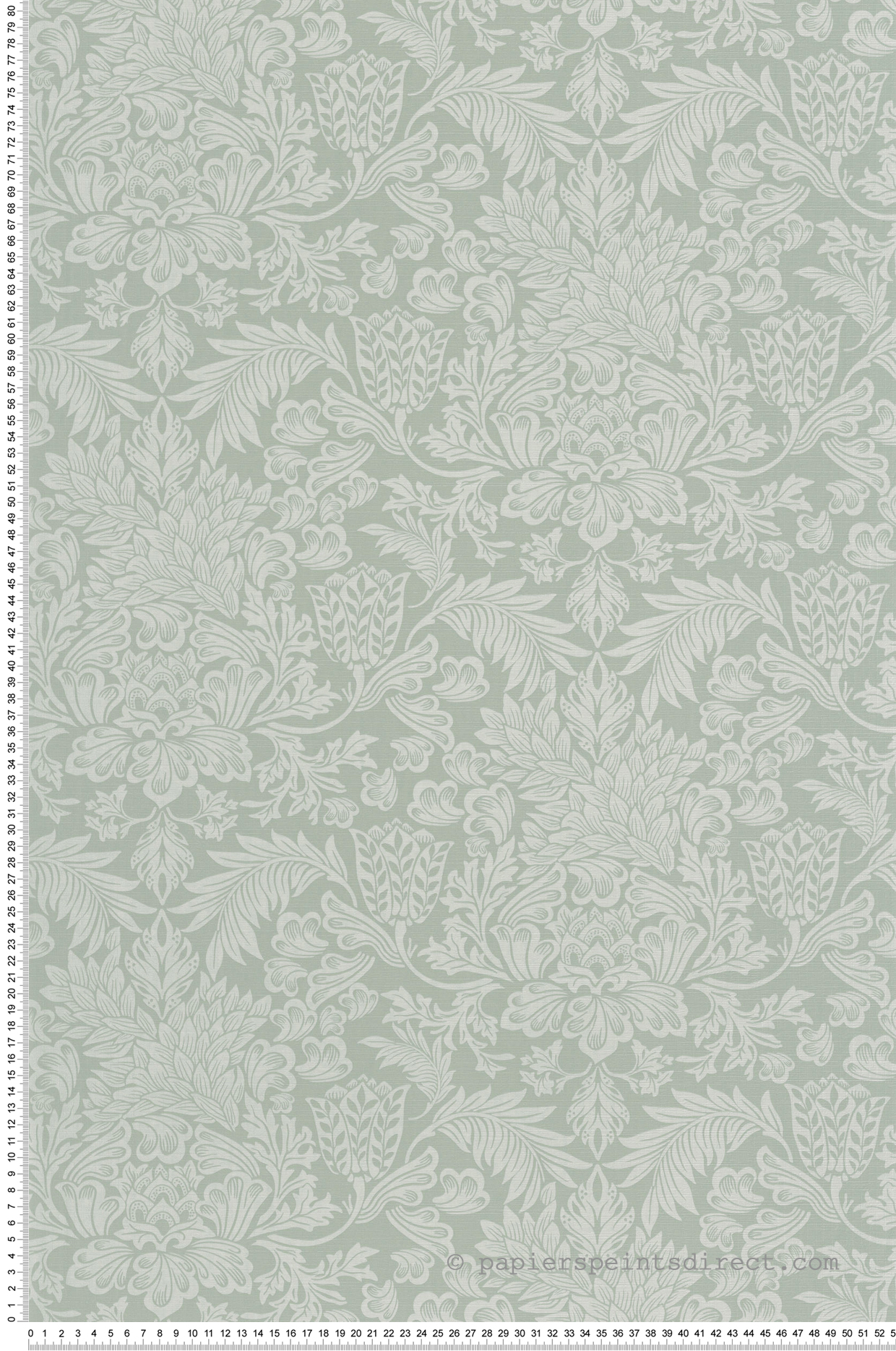 Papier peint Fleur Baroque Adorn vert amande - Five o'clock de Casadeco | Réf. FOCL85817381