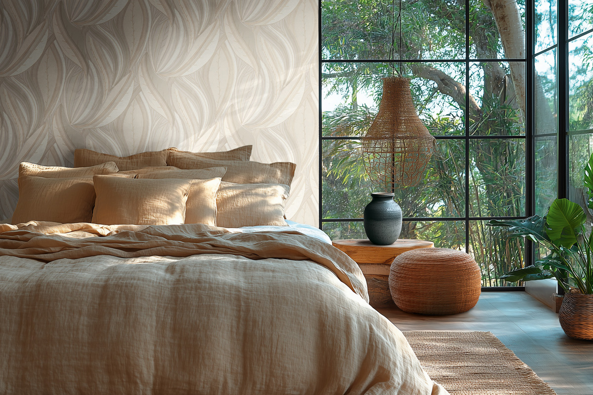 Papier peint Feuille Vague beige doré - Metropolitan Stories 4 Hot Spots d'A.S. Création | Réf. AS-786554