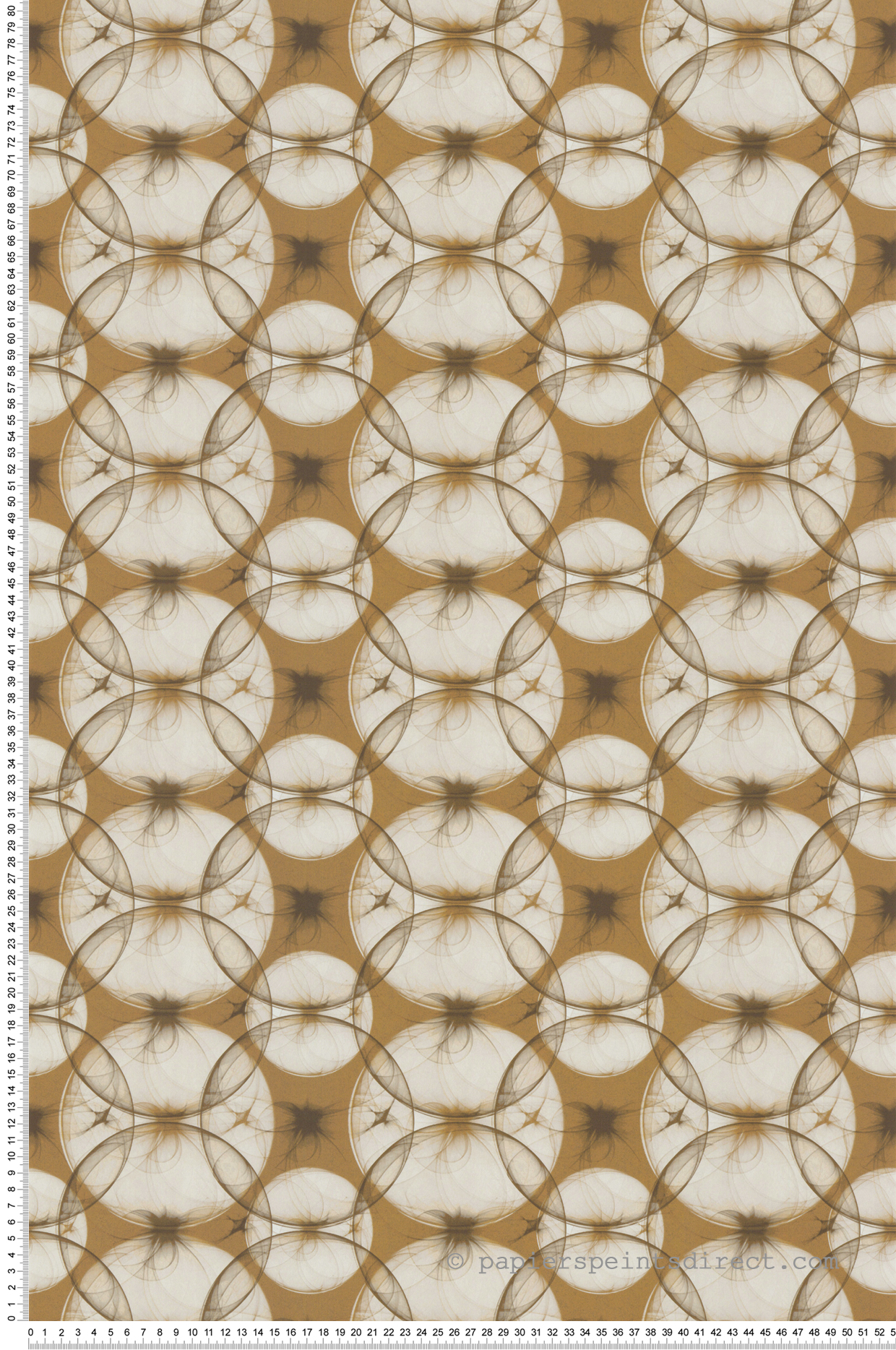 Papier peint Graphique Années 70 Circle ocre - Guy Laroche de Lutèce | Réf. LTC-51246508