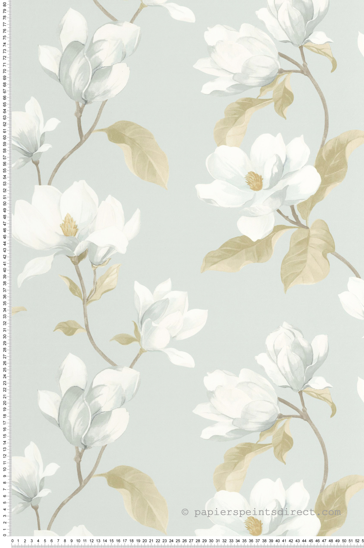 Papier peint Brume de Magnolia bleu doux - Le Beau Jardin de Casadéco | Réf. BJAR202546262