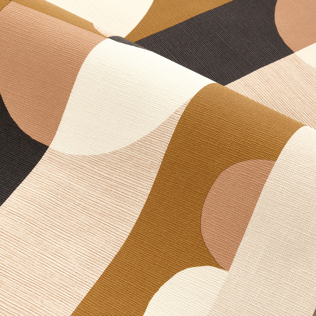 Papier peint Géométrique Cercle Vassily noir camel - Mouvements de Casamance AMB2 | Réf. CAS-75990304