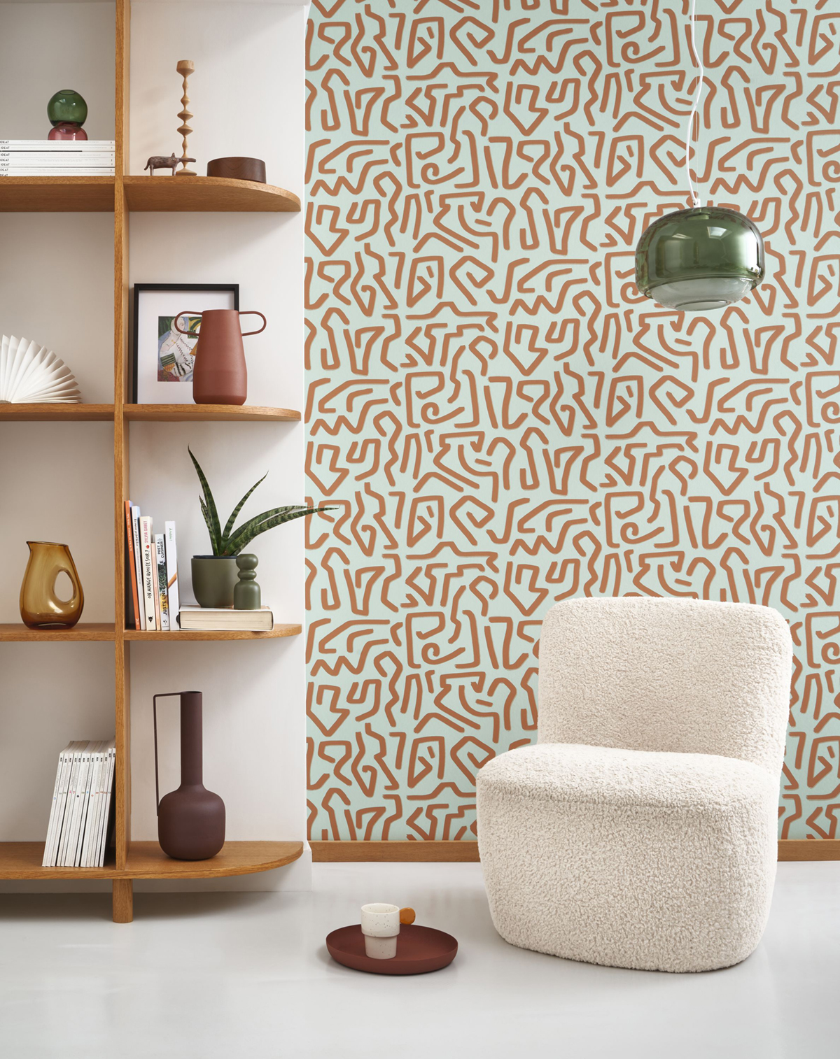 Papier peint Tracés Abstraits Symbol amande rouille - Milano Sixties de Casadéco | Réf. MISI89357337