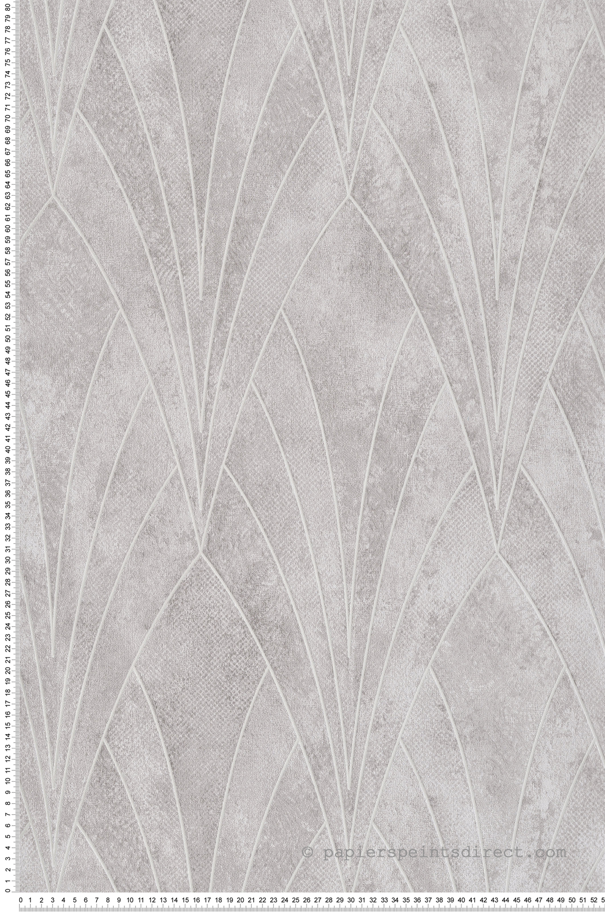 Papier Peint Grand Motif Art Déco gris argenté - Elégance d'Ugépa | Réf. UGP-L85607