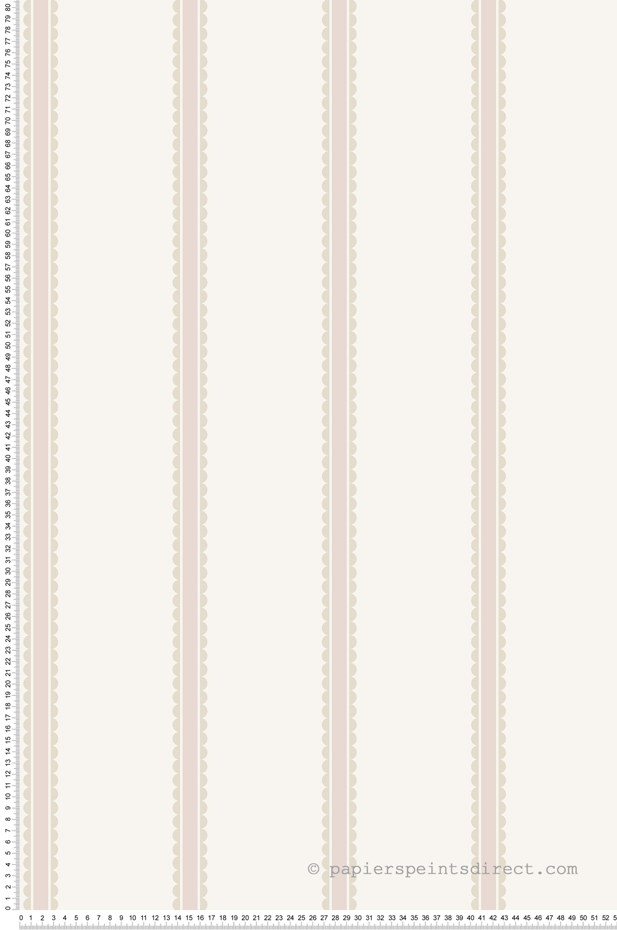 Papier peint Rayures Arrondi Enfant rose beige - Imagine de Lutèce | Réf. LTC-DL27576