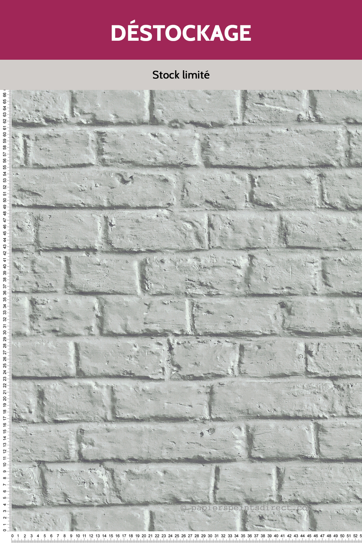 Papier peint Destockage - Briques gris - Metropolitan Stories d'AS Création