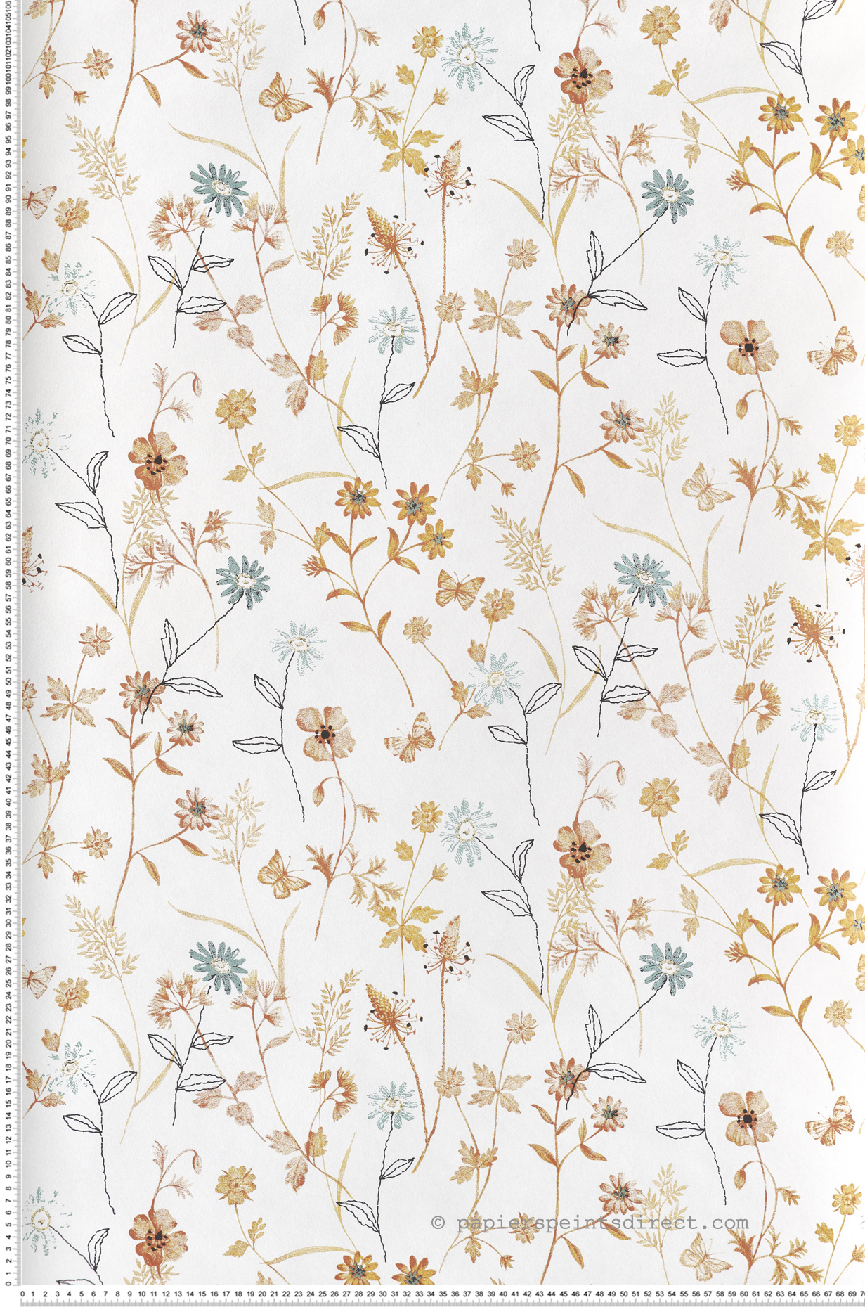 Papier peint Fleurs Elysium ambre irisé - Amazone de Masureel | Réf. MAS-ZON104