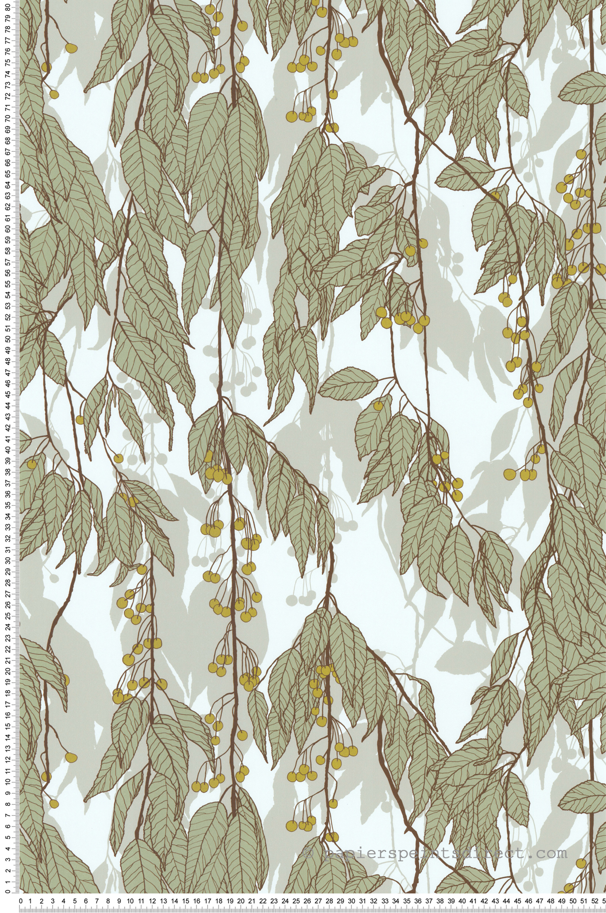 Papier peint Baies vert ocre - Soline de Lutèce | Réf. LTC-51250504