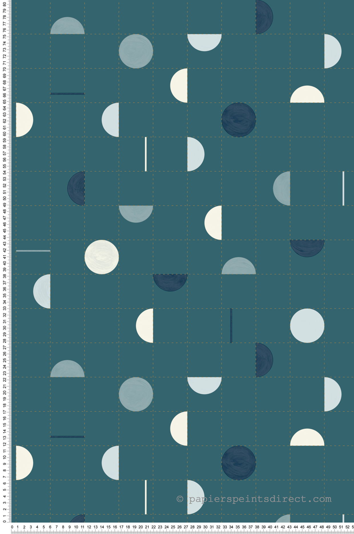 Papier peint Géométrique Quadrillage Jump Around canard et doré - Around de Casélio | Réf. ARN102866029