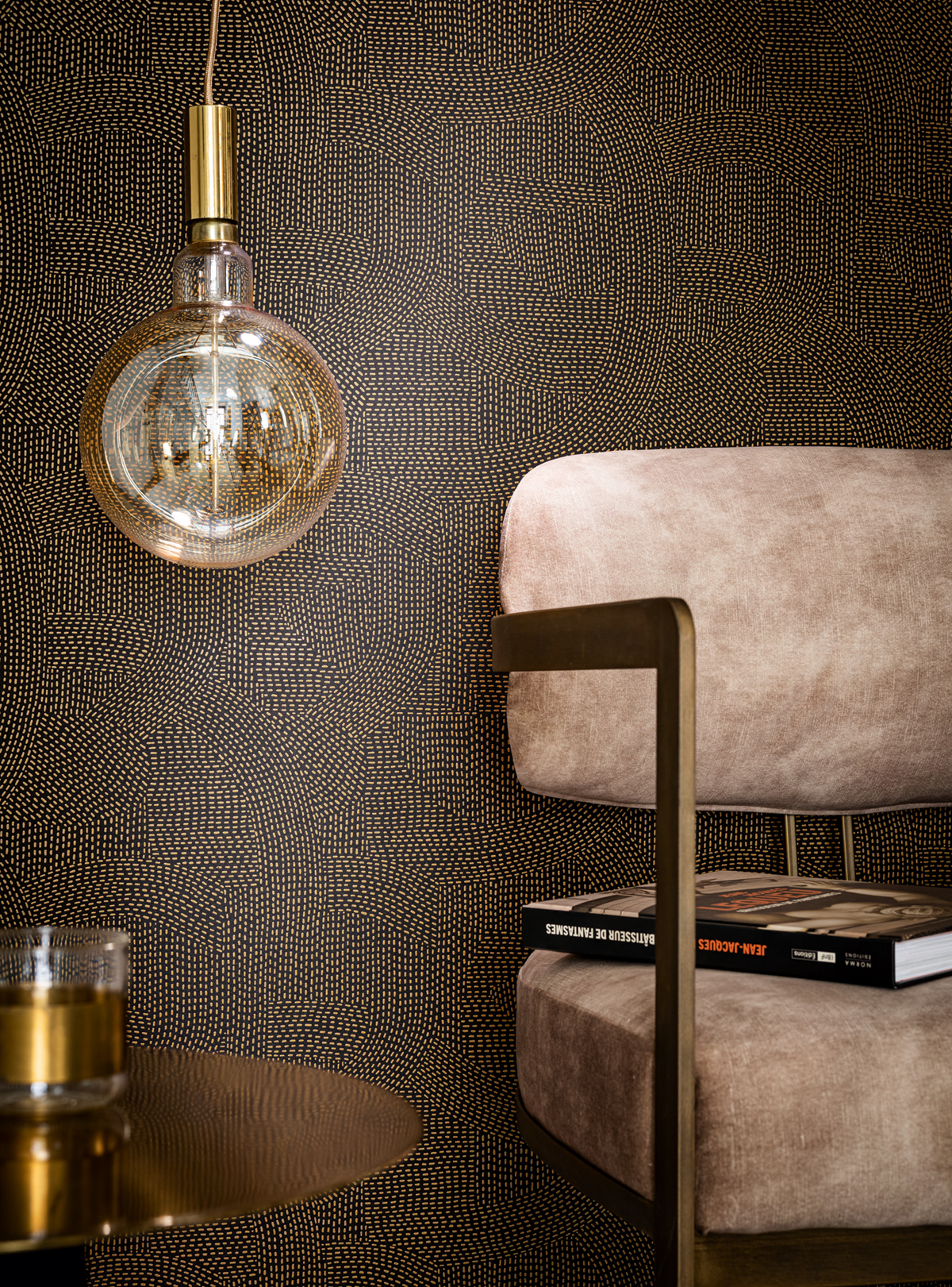 Papier peint Design Franz Carbone doré - Printemps Viennois de Casamance | AMB Réf. CAS-74791230