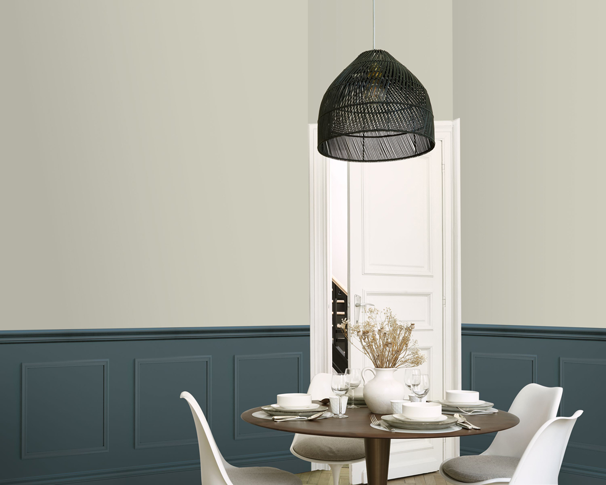 Papier peint Soubassement Bibliothèque Moulure Régulière bleu pétrole- Galons et Frises de Casadéco | Réf. GAFR200466937