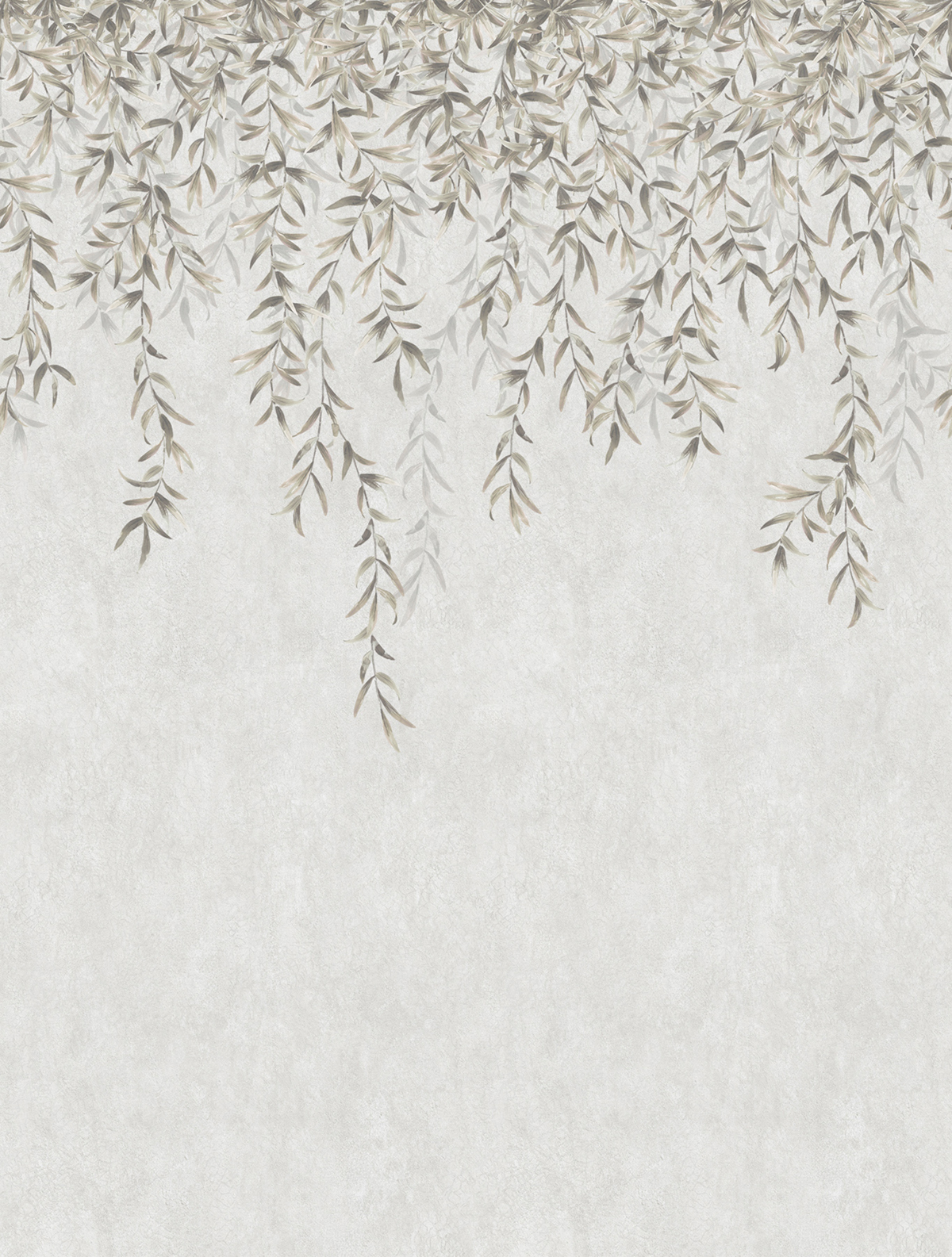 Papier peint panoramique Feuille Retombant Greenery grège - Panorama 2 de Lutèce | Réf. LTC-PAN1461C