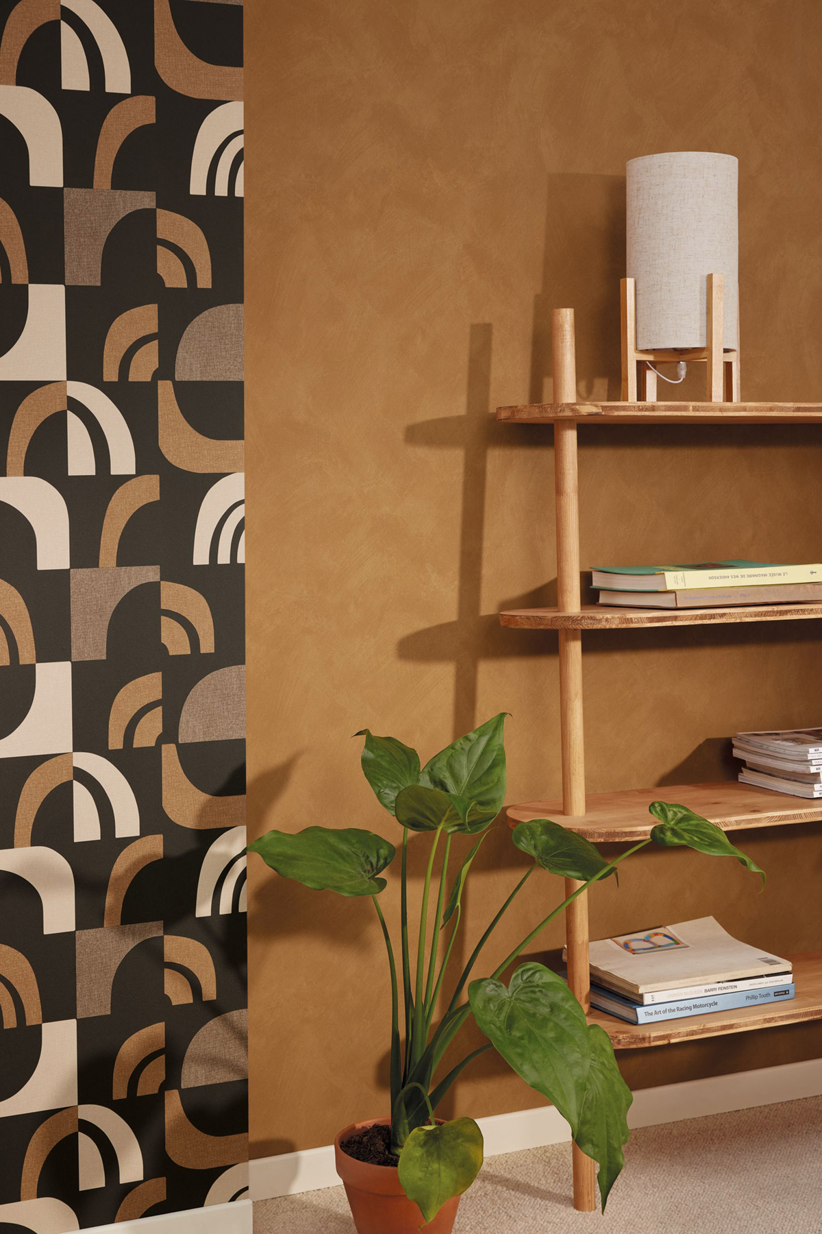 Papier peint Uni Enduit La Chaux terre cuite - Origine de Casélio AMB2| Réf. OGN106082120