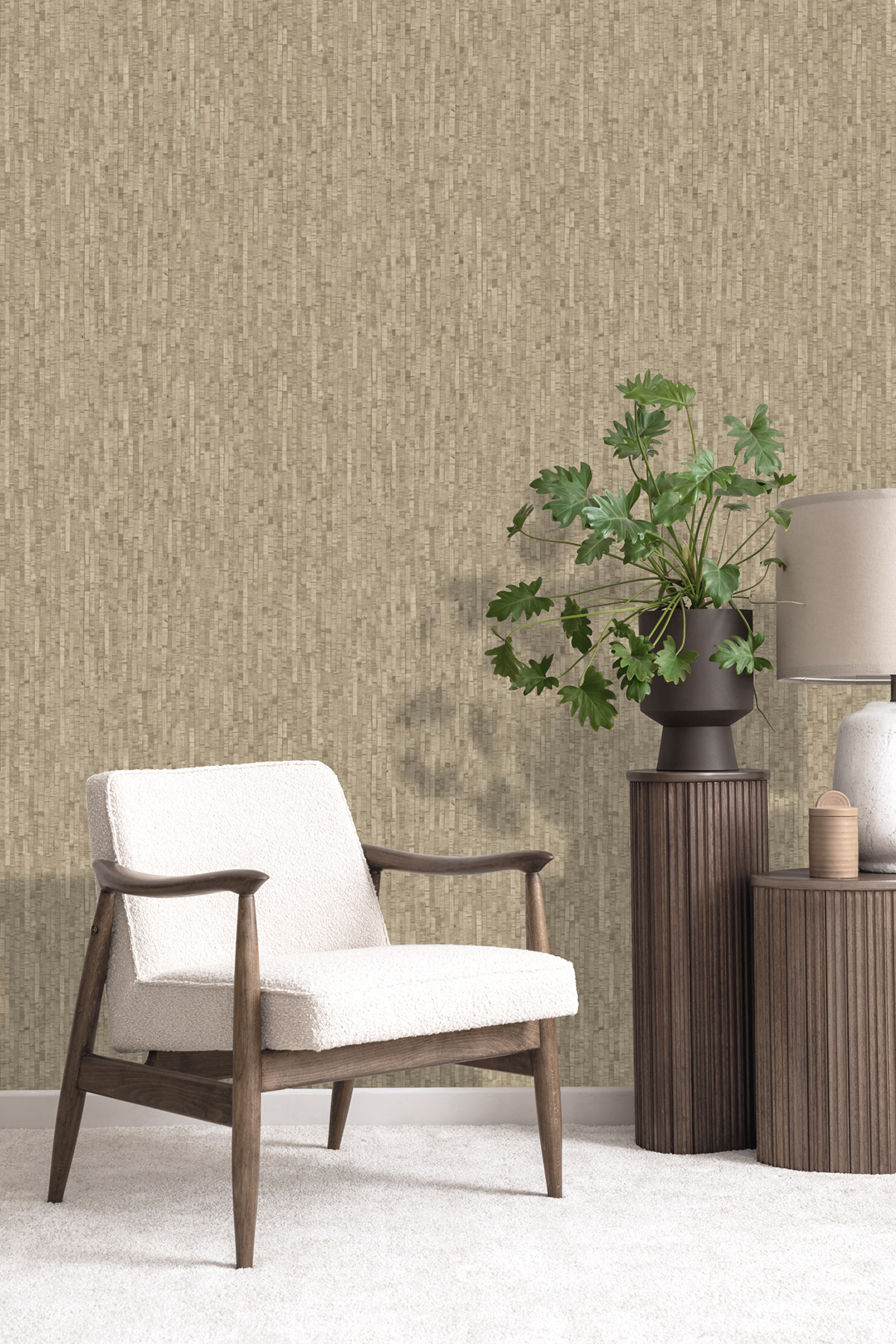 Papier Peint Effet Paille Relief mastic - Nomade d'Ugépa | Réf. UGP-M64907