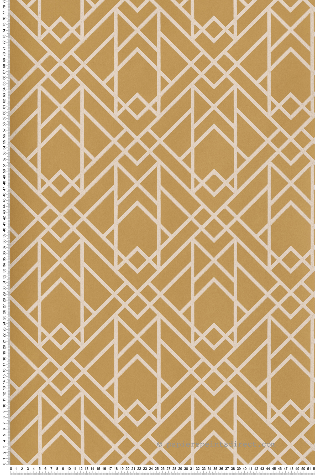 Papier peint Géométrique Art Déco moutarde - Elodie 1838 Wallcoverings d'Initiales | Réf. INI-90714007
