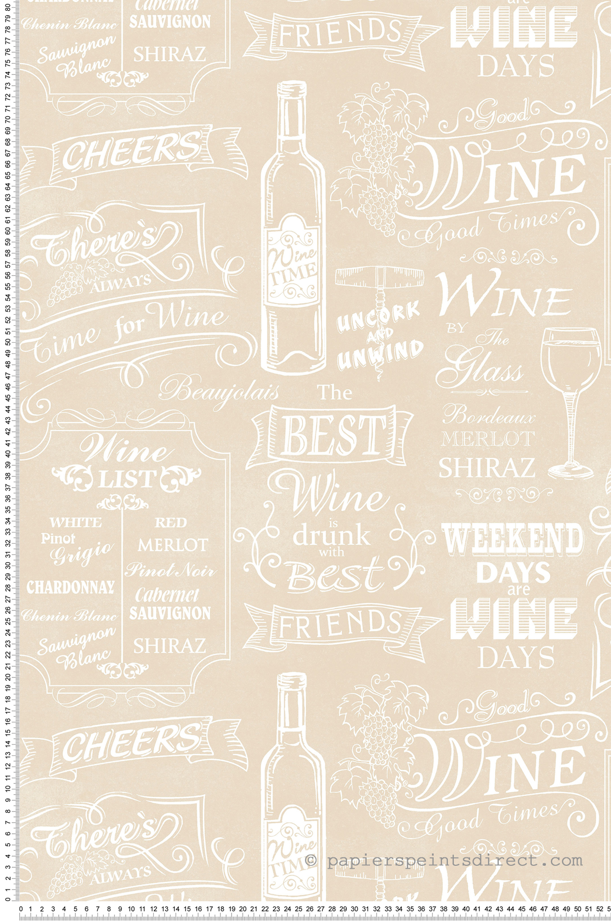 Papier peint Ardoise des Vins beige - Style Cuisine 3 de Lutèce | Réf. LTC-CK36632